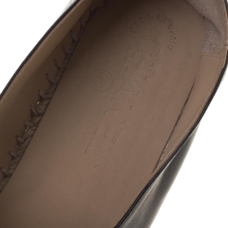 chanel espadrilles black leather