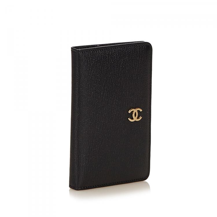 Pre Owned Chanel Black Leather CC Card Wallet