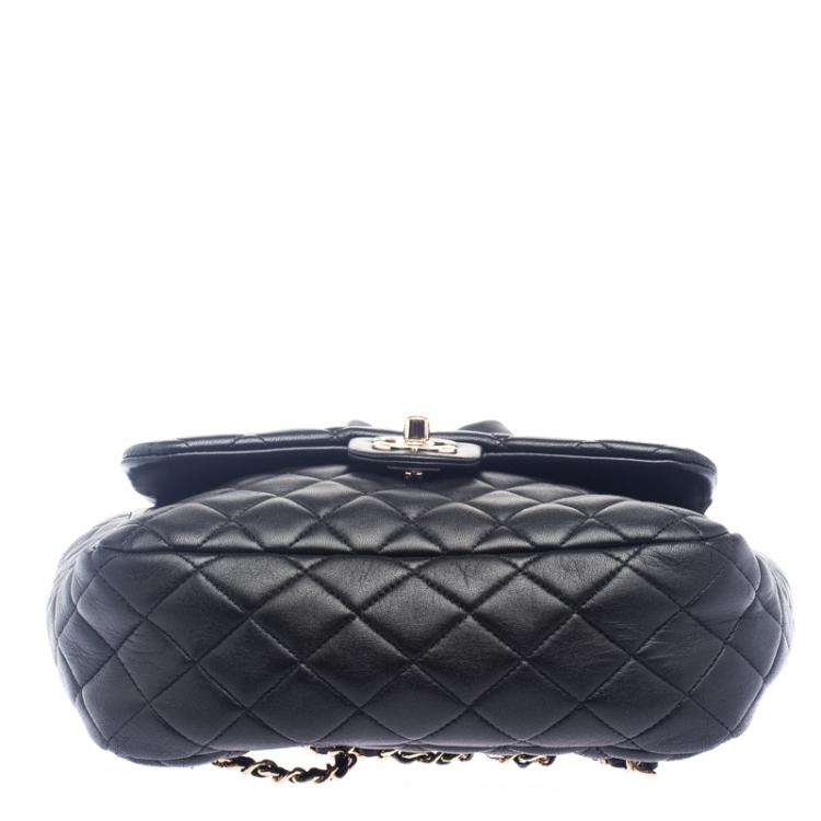 Pre Owned Chanel Black Quilted Leather Large Seoul Backpack