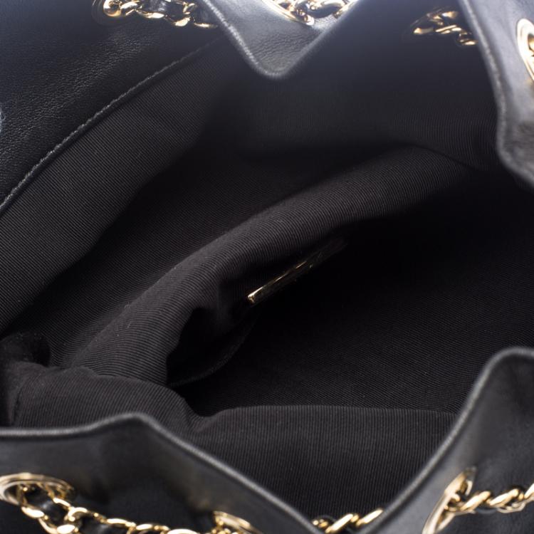 Pre Owned Chanel Black Quilted Leather Large Seoul Backpack