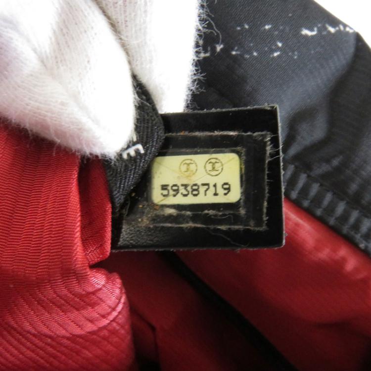 Pre Owned Chanel Black Nylon Old Travel Line Backpack