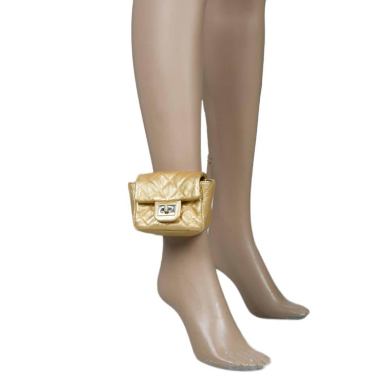 Chanel Gold Quilted Leather Reissue  Limited Edition Ankle Bag Chanel |  TLC
