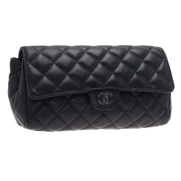 Chanel Black Quilted Leather Cosmetic Case Chanel