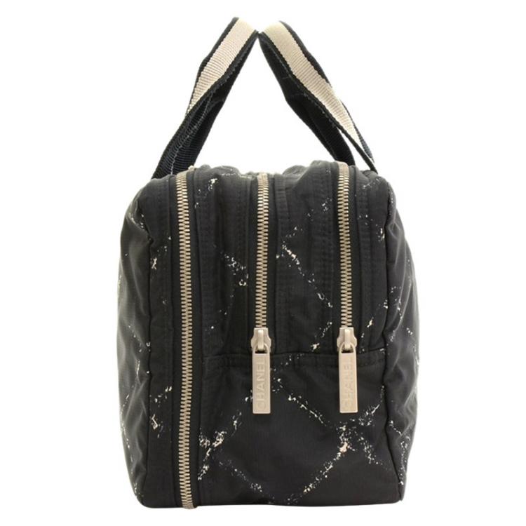 Pre Owned Chanel Black Nylon Travel Line Briefcase