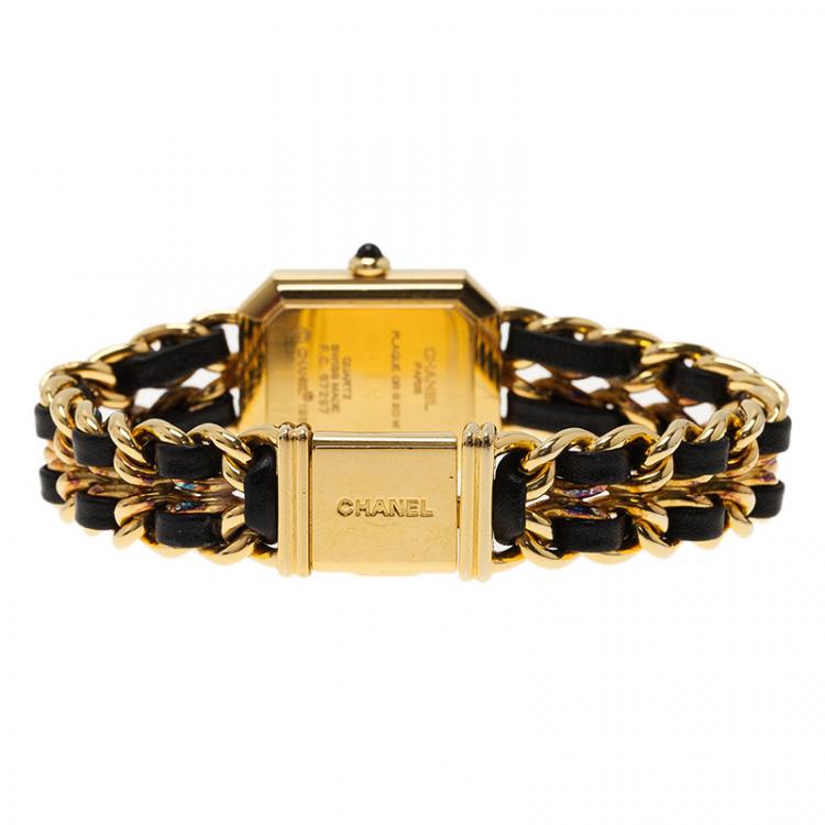 Pre Owned Chanel Black Gold-Plated Steel Première Women's Wristwatch 20MM