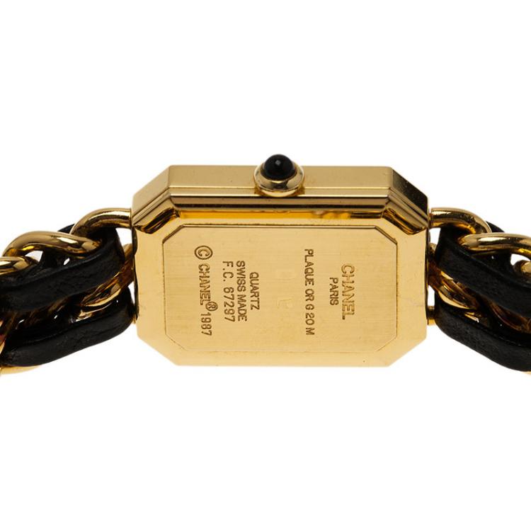 Pre Owned Chanel Black Gold-Plated Steel Première Women's Wristwatch 20MM