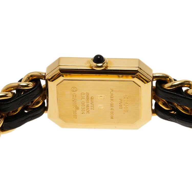 Pre Owned Chanel Black Gold-Plated Steel Première Women's Wristwatch 20MM