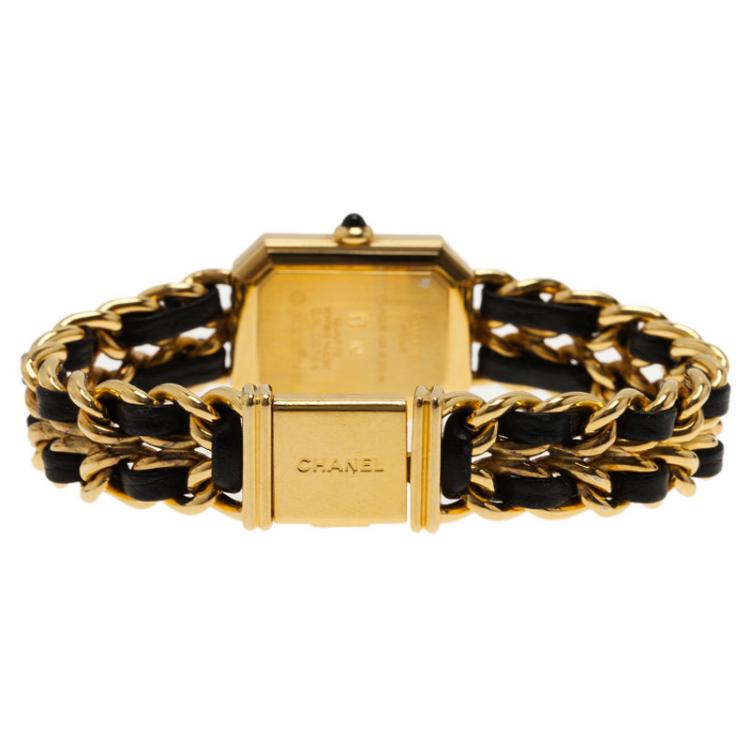 Pre Owned Chanel Black Gold-Plated Steel Première Women's Wristwatch 20MM