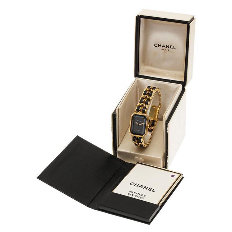 Pre Owned Chanel Black Gold-Plated Steel Première Women's Wristwatch 20MM