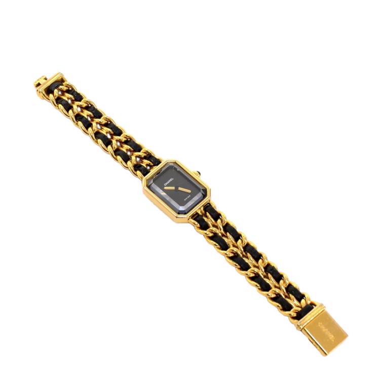 Pre Owned Chanel Black Gold-Plated Steel Premiere Women's Wristwatch 20MM