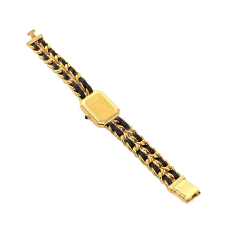 Pre Owned Chanel Black Gold-Plated Steel Premiere Women's Wristwatch 20MM