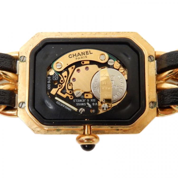 Pre Owned Chanel Black Gold-Plated Steel Première Women's Wristwatch 20MM