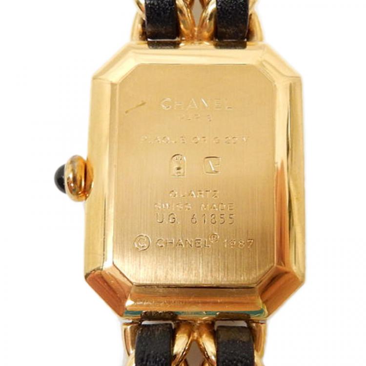 Pre Owned Chanel Black Gold-Plated Steel Première Women's Wristwatch 20MM