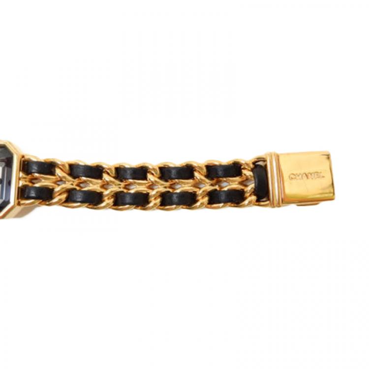 Pre Owned Chanel Black Gold-Plated Steel Première Women's Wristwatch 20MM