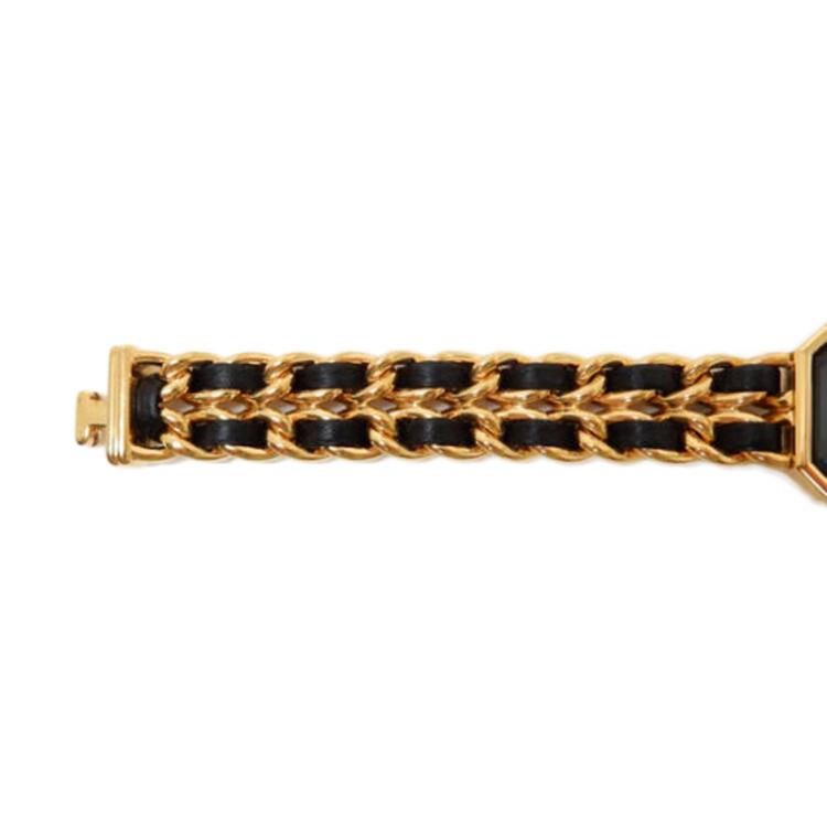 Pre Owned Chanel Black Gold-Plated Steel Première Women's Wristwatch 20MM