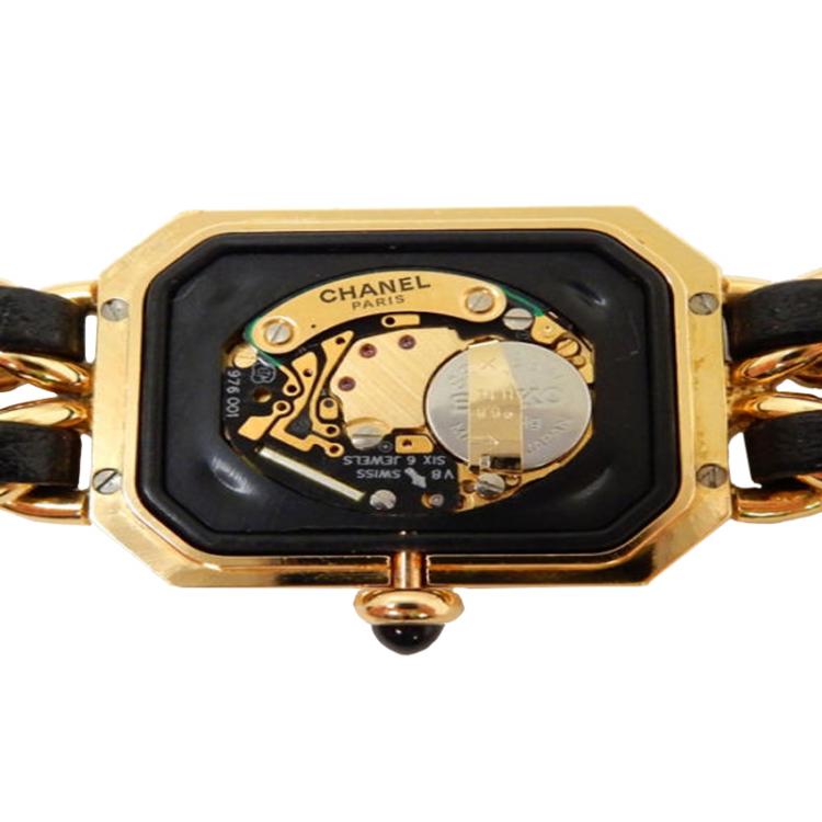 Pre Owned Chanel Black Gold-Plated Steel Première Women's Wristwatch 20MM