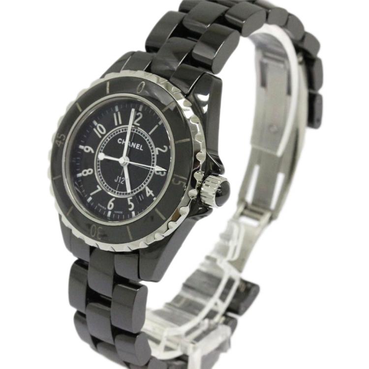 Pre Owned Chanel Black Ceramic J12 Women's Wristwatch 33MM