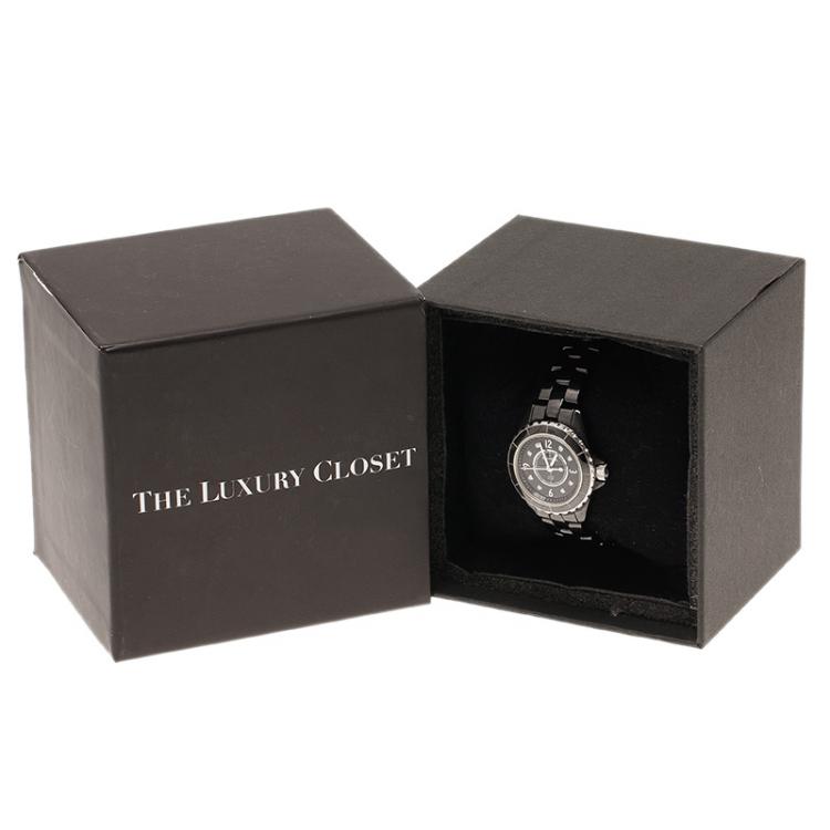 Pre Owned Chanel Black Ceramic J12 Women's Wristwatch 29MM