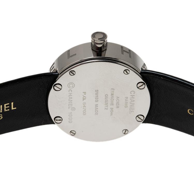 Pre Owned Chanel Black Stainless Steel La Ronde Women's Wristwatch 30MM