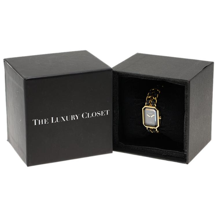 Pre Owned Chanel Black Gold-Plated Stainless Steel Premiere Women's Wristwatch 20MM