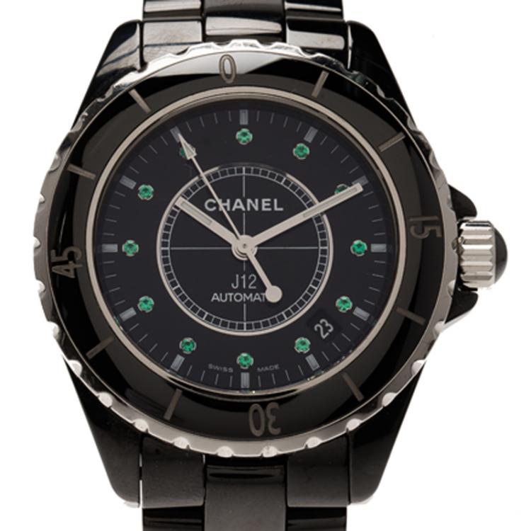 Pre Owned Chanel Black Ceramic J12 Women's Wristwatch 38MM