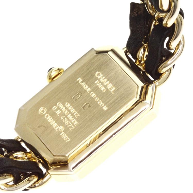 Pre Owned Chanel Black Gold-Plated Stainless Steel Premiere Women's Wristwatch 20MM
