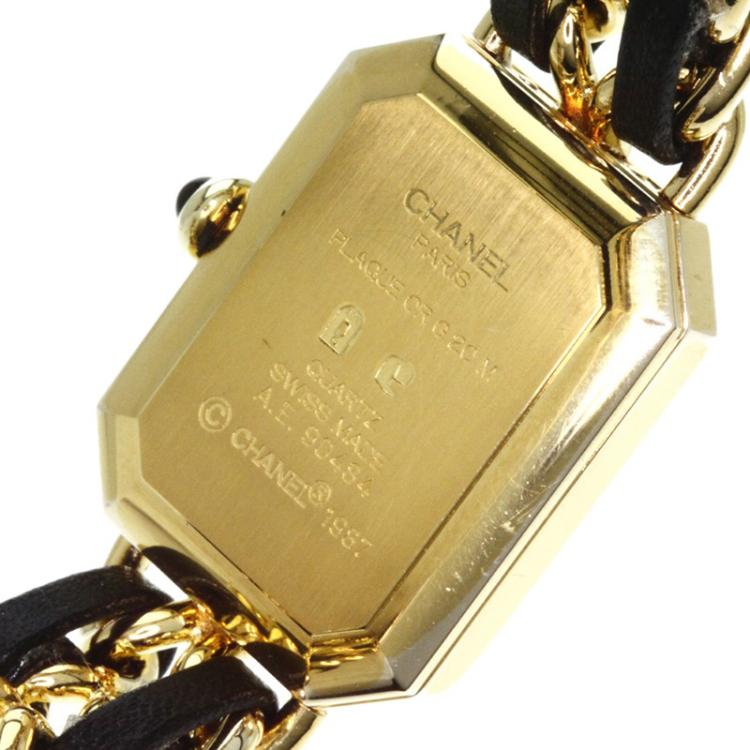 Pre Owned Chanel Black Gold-Plated Steel Premiere Women's Wristwatch 20MM