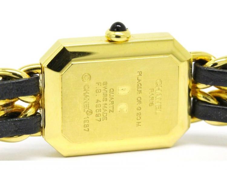 Pre Owned Chanel Black Gold-Plated Steel Premiere Women's Wristwatch 20MM