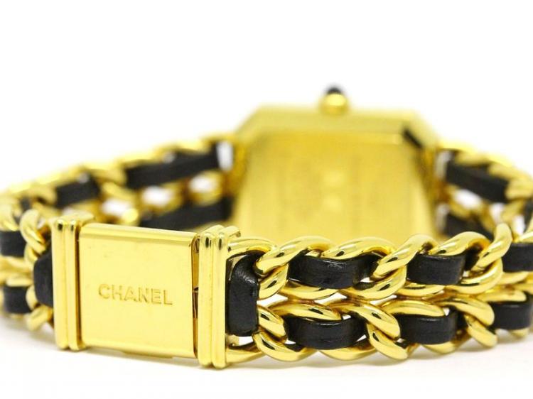 Pre Owned Chanel Black Gold-Plated Steel Premiere Women's Wristwatch 20MM
