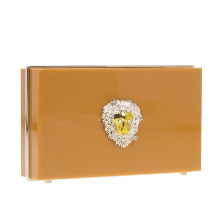 مملوكة مسبقًا Charlotte Olympia Beige Zodiac Pandora Leo Clutch