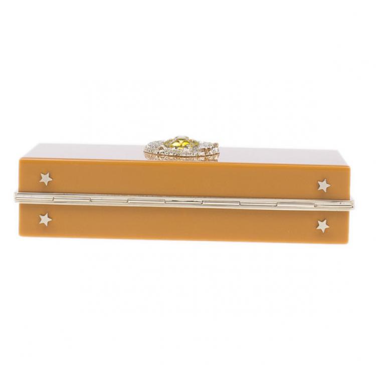 مملوكة مسبقًا Charlotte Olympia Beige Zodiac Pandora Leo Clutch