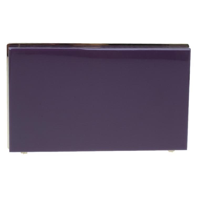 Pre Owned Charlotte Olympia Purple Perspex Pieces Zodiac Pandora Box Clutch 