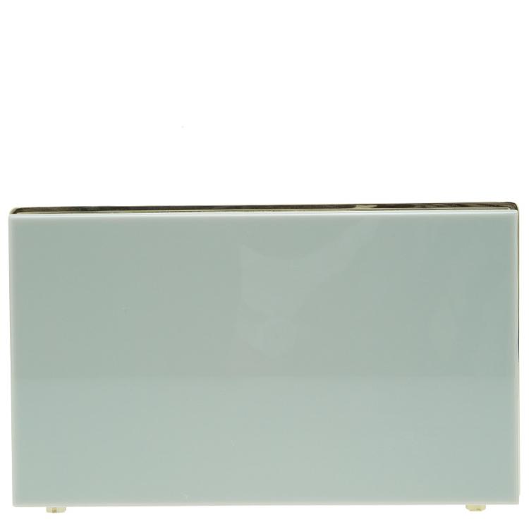 Pre Owned Charlotte Olympia Grey Perspex Aquarius Zodiac Pandora Box Clutch 