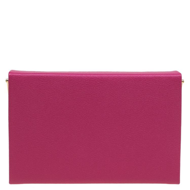 Pre Owned Charlotte Olympia Pink Leather Shocking Vanina Clutch