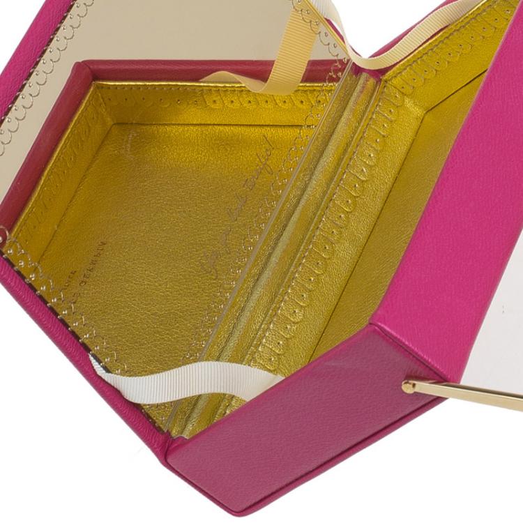 Pre Owned Charlotte Olympia Pink Leather Shocking Vanina Clutch