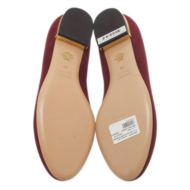 Pre Owned Charlotte Olympia Red Suede Taurus Smoking Slippers Size 39