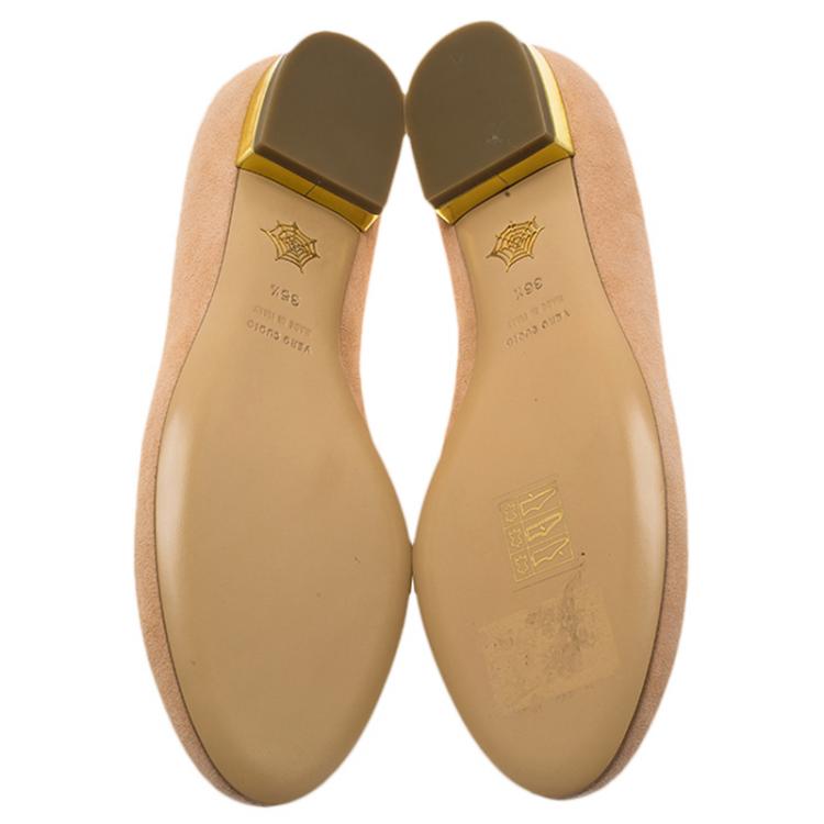 Pre Owned Charlotte Olympia Pink Suede Cancer Smoking Slippers Size 36.5
