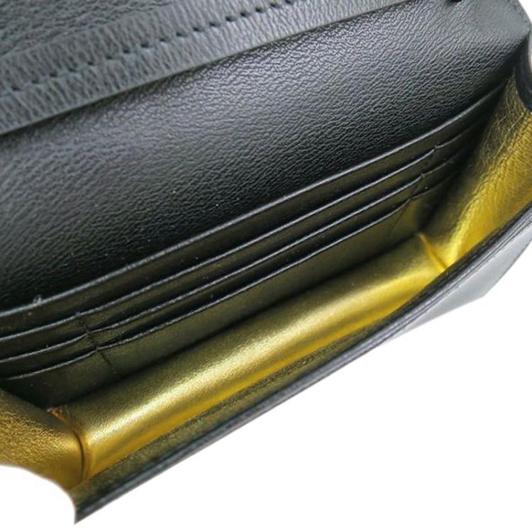 Pre Owned Charlotte Olympia Black Calf Leather Feline Purse Shoulder Bag