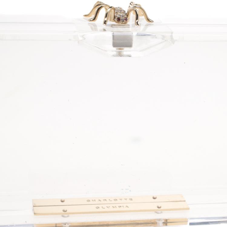 Pre Owned Charlotte Olympia Perspex Spider Pandora Box Clutch