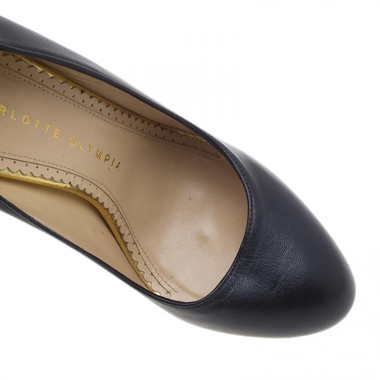 Pre Owned Charlotte Olympia Black Dolly Pumps Size 37