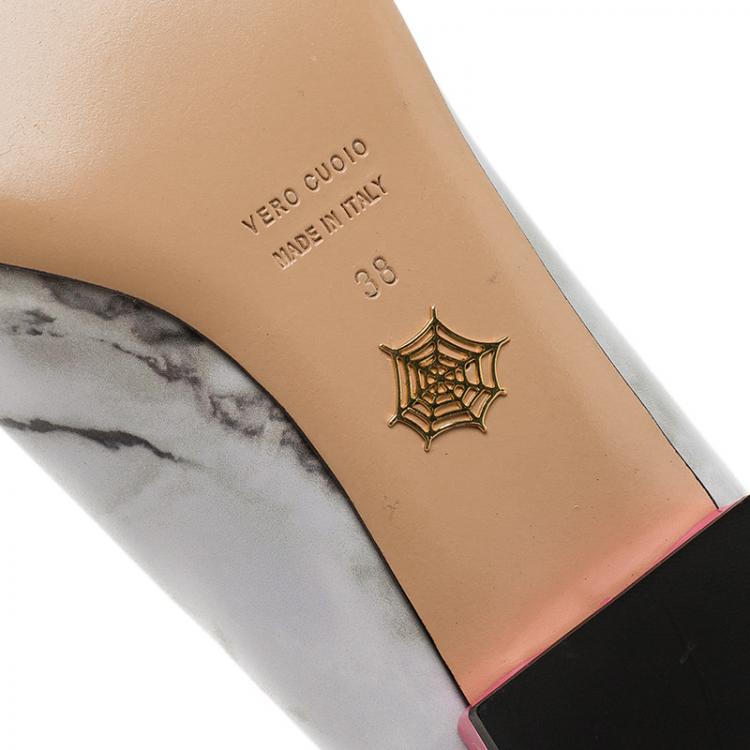Pre Owned Charlotte Olympia Marble Kitty Flats Size 38