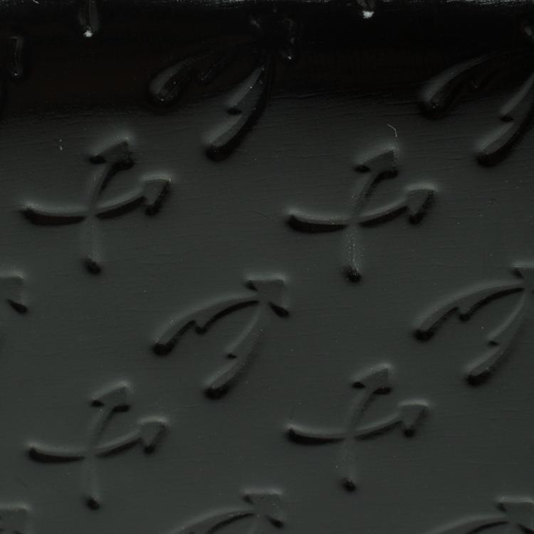 Pre Owned Charriol Black Monogram Patent Leather Wallet