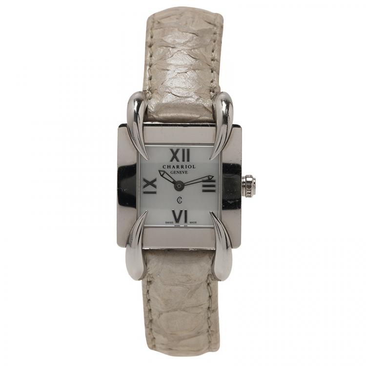 Pre Owned Charriol White Stainless Steel Kucha Women's Wristwatch 24MM