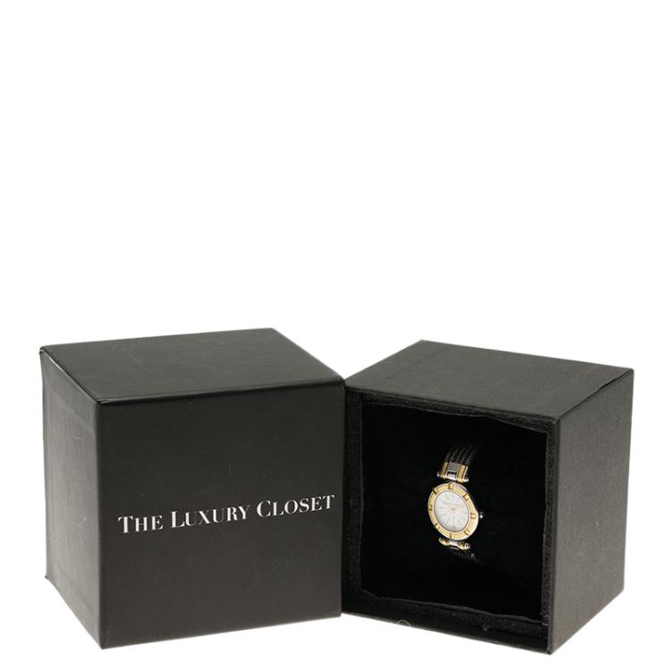 Pre Owned Charriol White Gold-Plated Stainless Steel Classic Women's Wristwatch 24MM