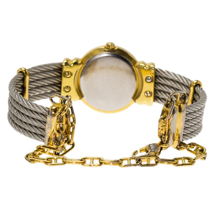 Pre Owned Charriol Black Gold-Plated Stainless Steel St. Tropez Women's Wristwatch 24MM