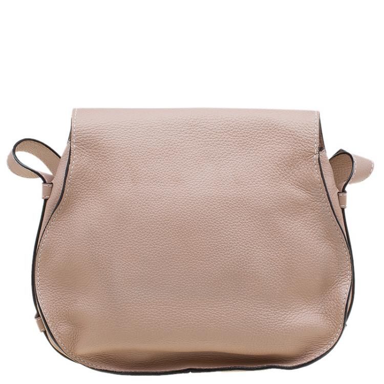 مملوكة مسبقًا Chloe Blush Nude Leather Medium Marcie Crossbody Bag