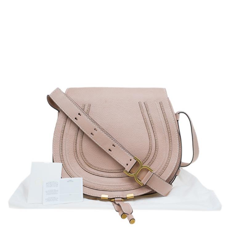 مملوكة مسبقًا Chloe Blush Nude Leather Medium Marcie Crossbody Bag