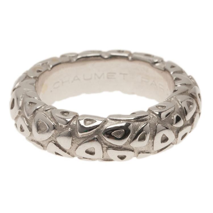 Pre Owned Chaumet 18 KT White Gold Band Ring Size 53