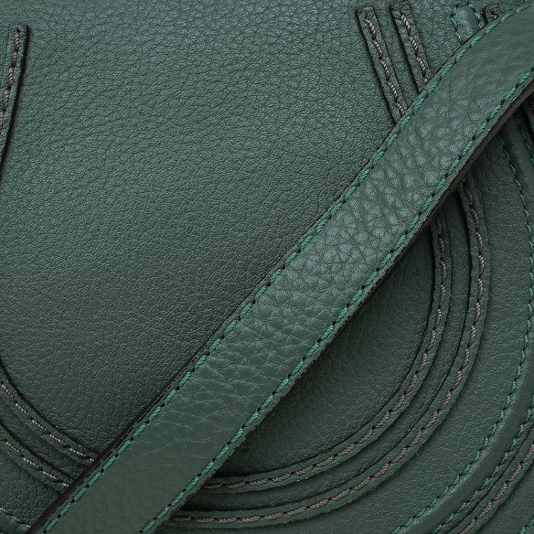 Pre Owned Chloe Green Leather Mini Marcie Crossbody Bag