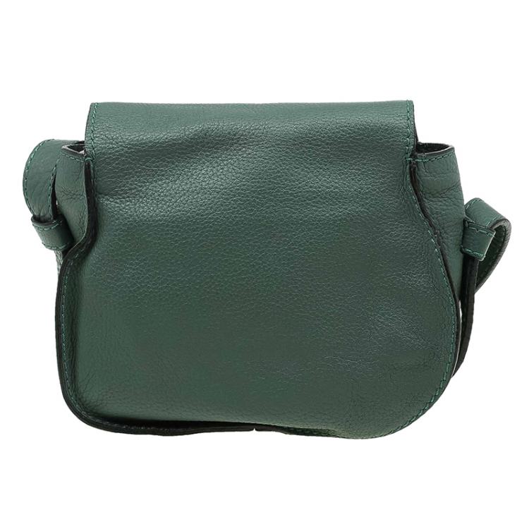 Pre Owned Chloe Green Leather Mini Marcie Crossbody Bag
